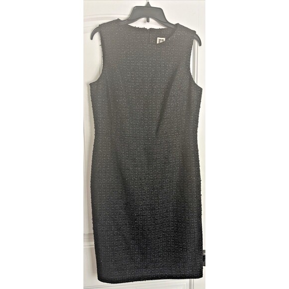 Anne Klein Women's Sleeveless Boucle Sheath Dress Formal Chic Causal Black 8 - Picture 5 of 12